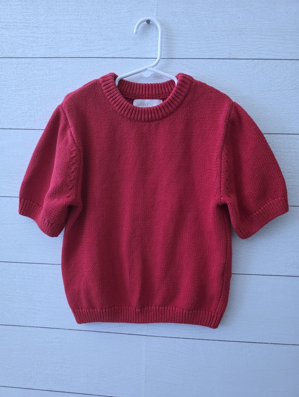 Zara Girls Red Short Sleeve Knit Sweater Size 11-12 Preppy Academia Holiday EUC